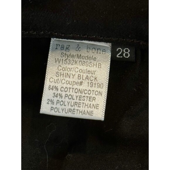 Rag & Bone High Rise Skinny Jeans in Shiny Black Coated Denim Size 28 EUC!!! - Picture 5 of 7